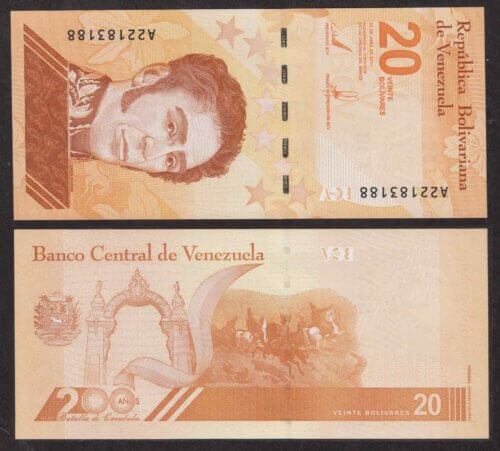 Венесуэла 20 Боливаров 2021 UNC (ПРЕСС)